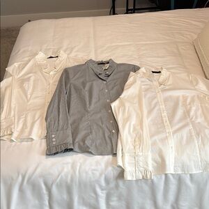 THE LIMITED Elegant White and Gray Blouses Set